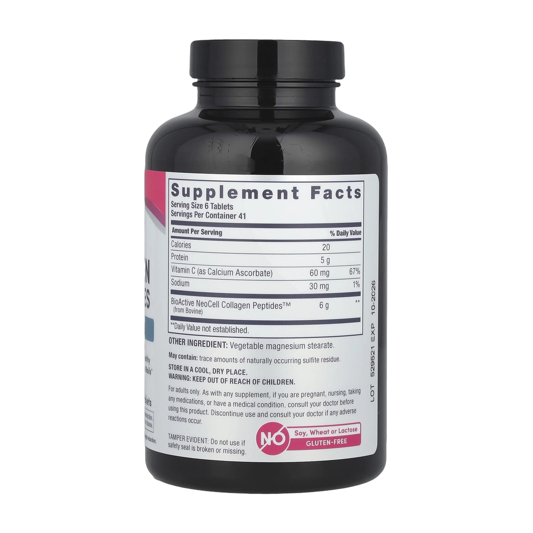 NeoCell, Grassfed Collagen Peptides + Vitamin C, 250 Tablets