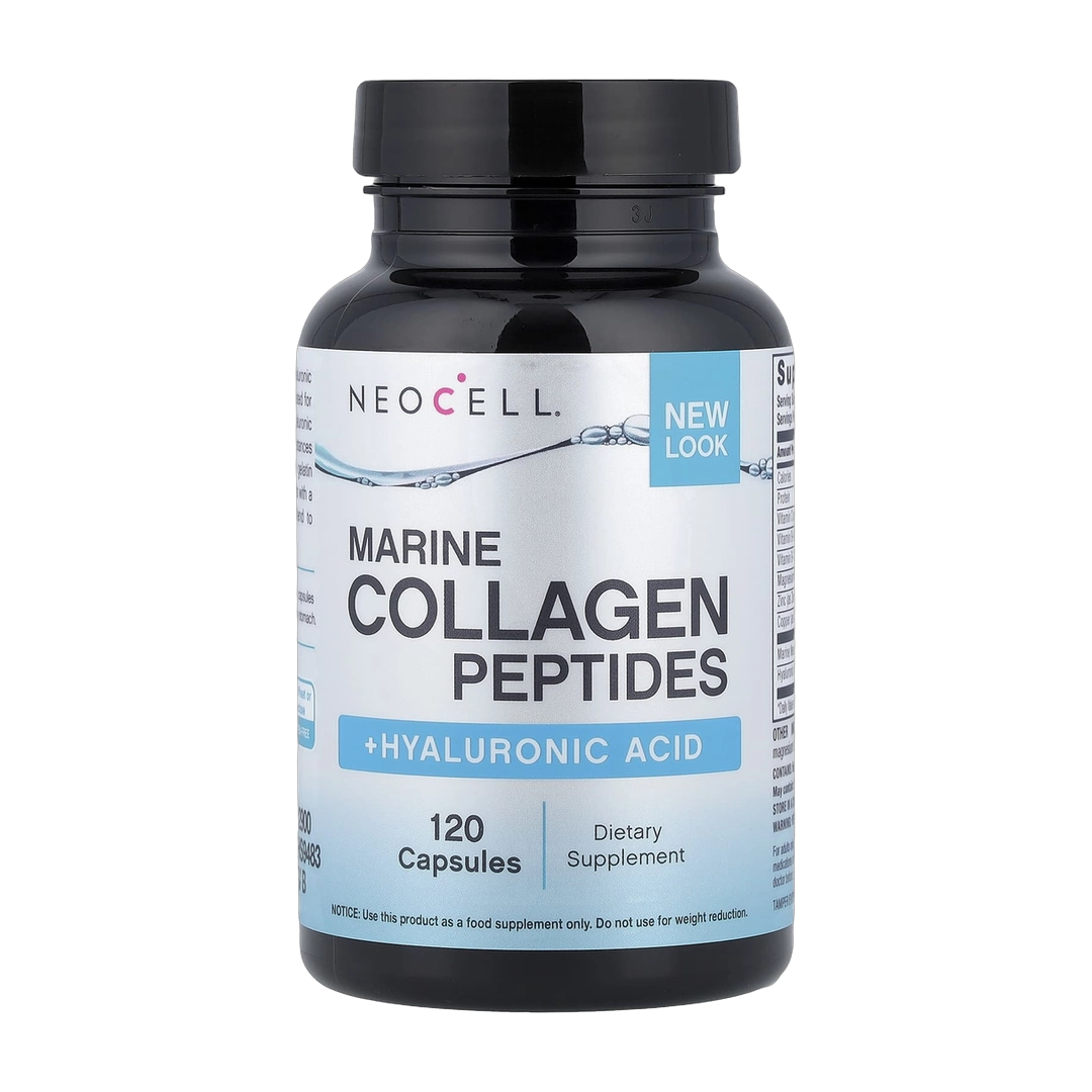 NeoCell, Marine Collagen Peptides + Hyaluronic Acid, 120 Capsules