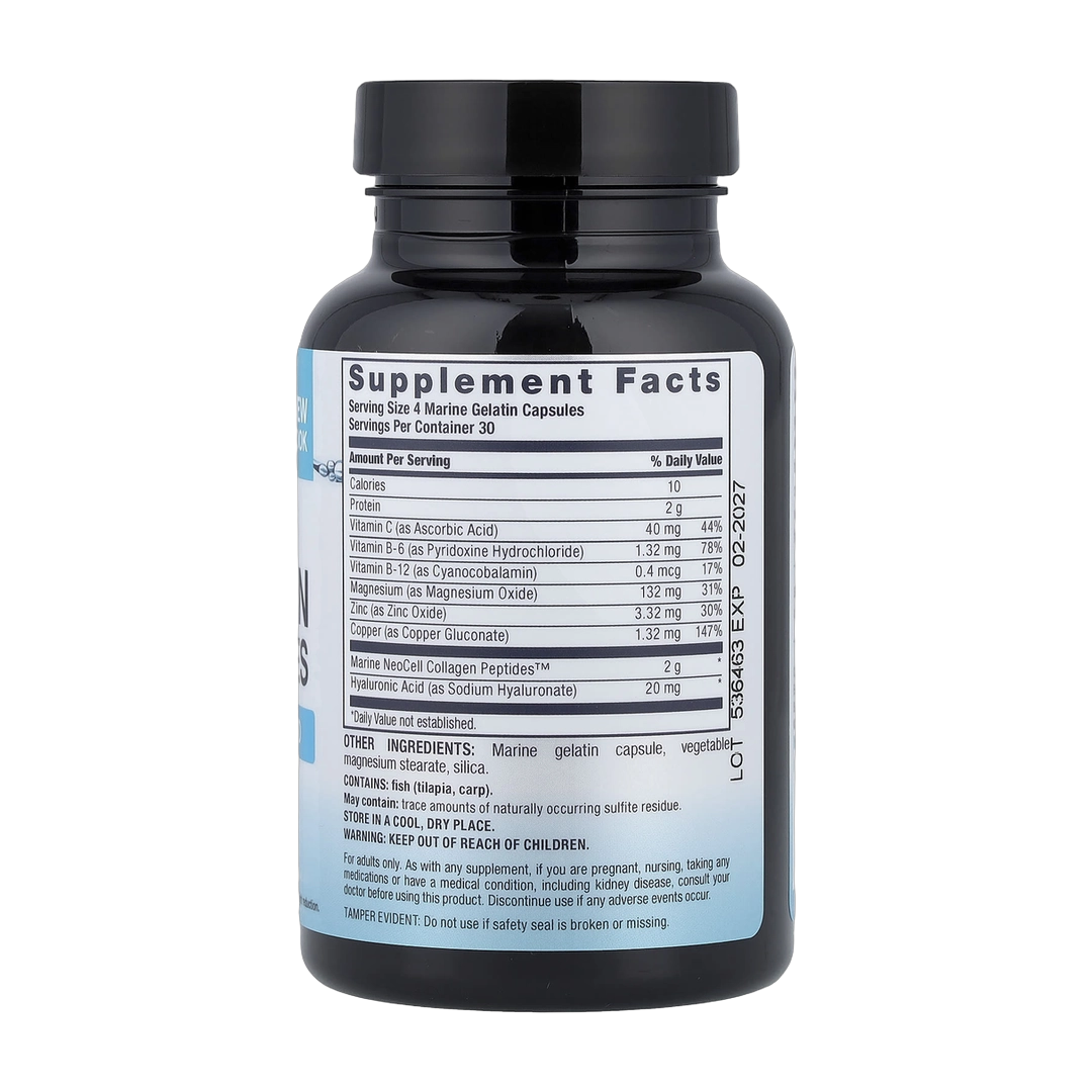 NeoCell, Marine Collagen Peptides + Hyaluronic Acid, 120 Capsules