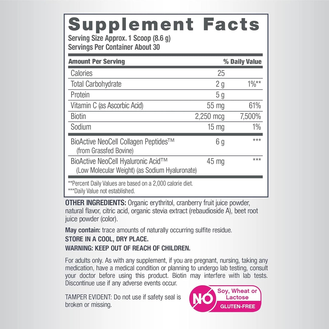 NeoCell, Collagen Beauty Infusion Drink Mix, Cranberry Cocktail, 11.6 oz (330 g)