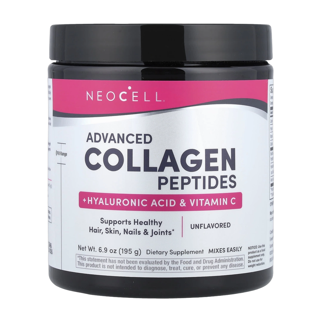 NeoCell, Advanced Collagen Peptides + Hyaluronic Acid & Vitamin C, Unflavored, 6.9 oz (195 g)