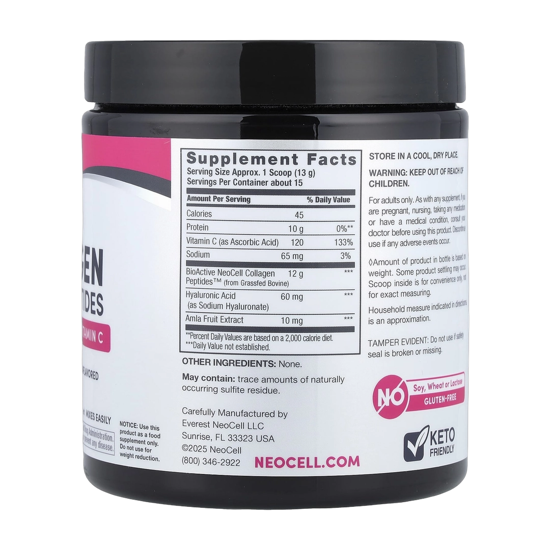 NeoCell, Advanced Collagen Peptides + Hyaluronic Acid & Vitamin C, Unflavored, 6.9 oz (195 g)
