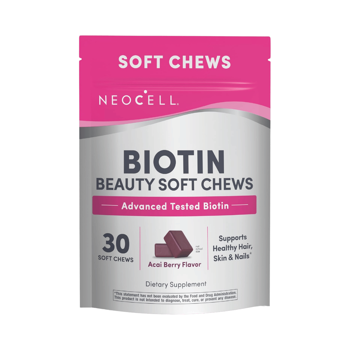 NeoCell, Biotin Beauty Soft Chews,  Acai Berry , 10,000 mcg, 30 Soft Chews