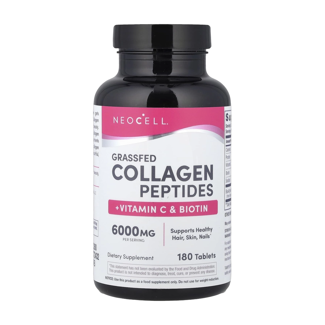 NeoCell, Grassfed Collagen Peptides + Vitamin C & Biotin, 180 Tablets