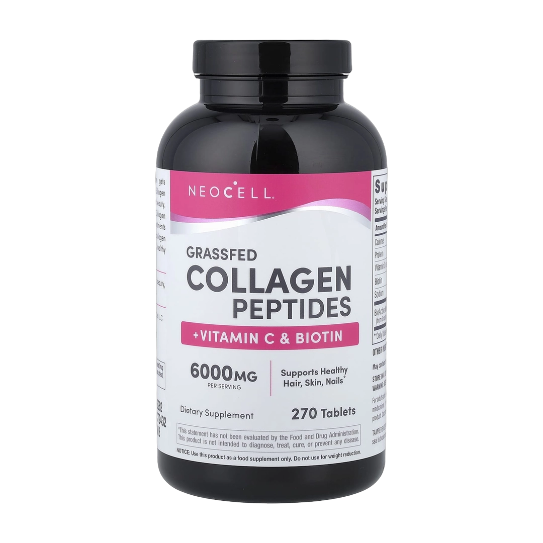 NeoCell, Grassfed Collagen Peptides + Vitamin C & Biotin, 270 Tablets