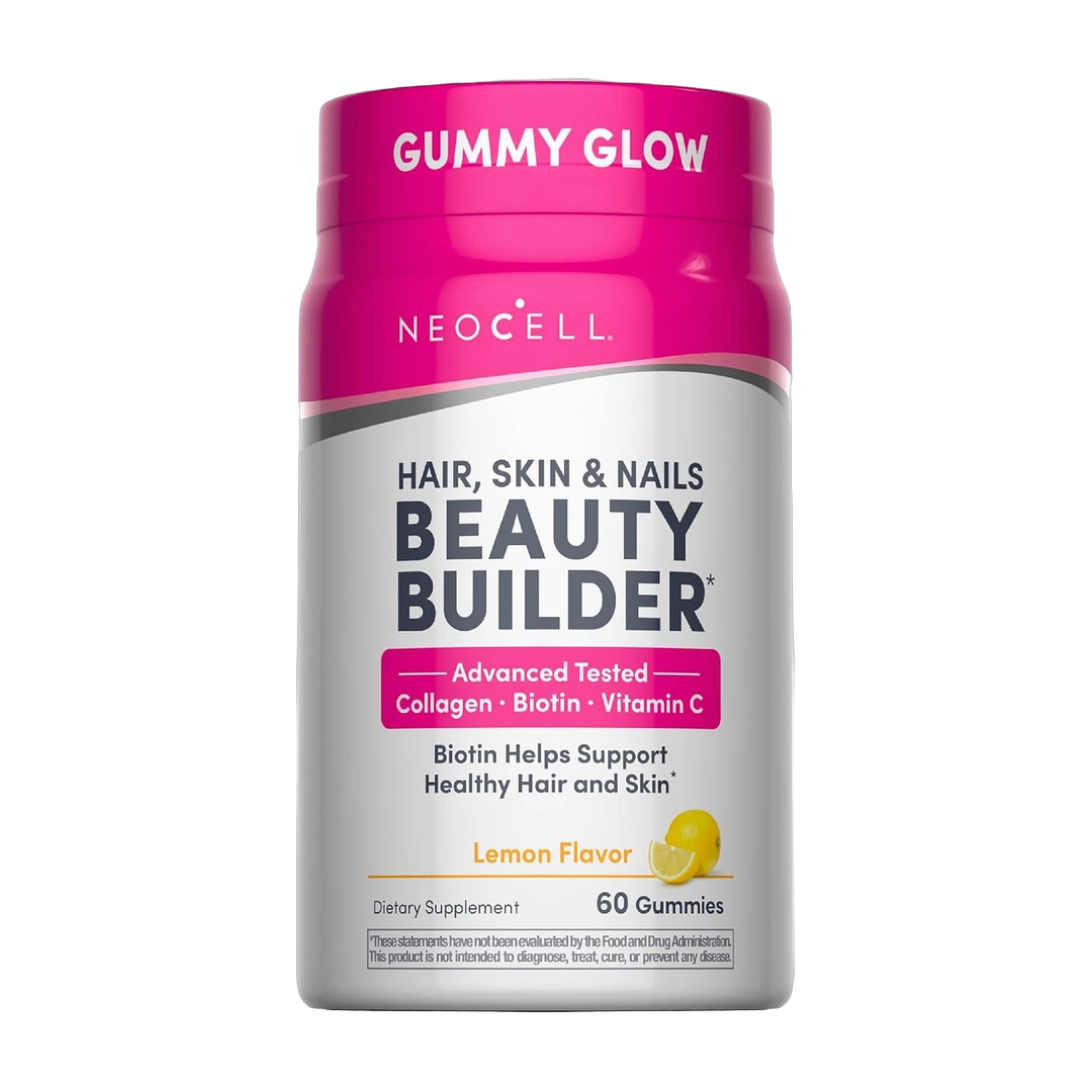 NeoCell, Hair, Skin & Nails Beauty Builder Gummies, Lemon, 60 Gummies