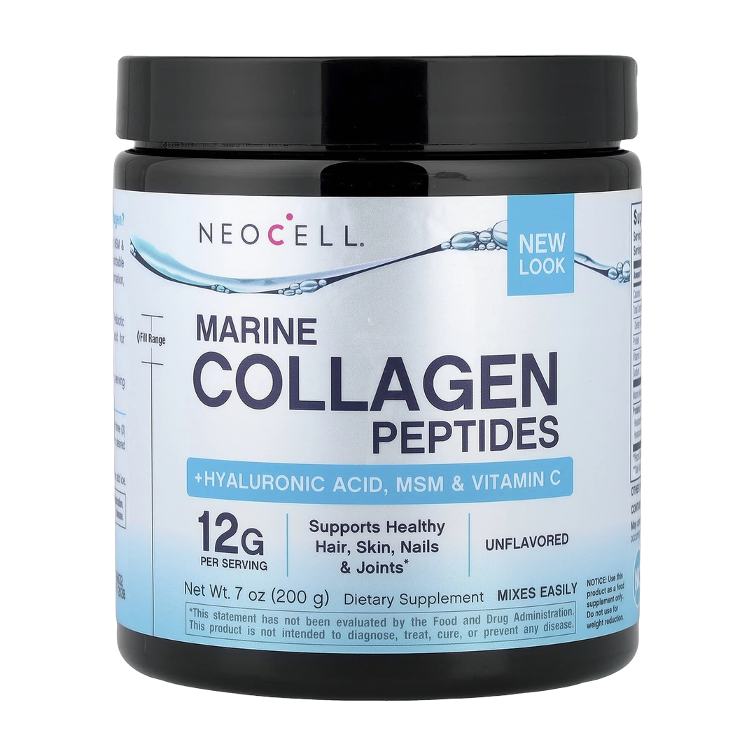 NeoCell, Marine Collagen Peptides + Hyaluronic Acid, MSM & Vitamin C, Unflavored, 7 oz (200 g)
