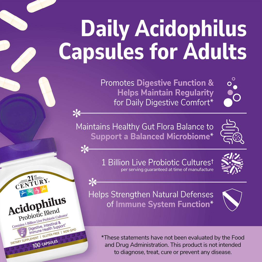 21st Century, Acidophilus Probiotic Blend, 100 Capsules lifestyle image