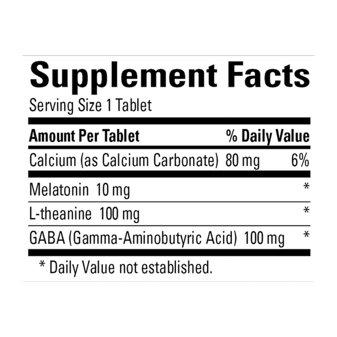 Nature Made, Wellblends™, Sleep Longer®, 35 Tri-Layer Tablets supplement facts label showing ingredients, vitamins, minerals, and serving information