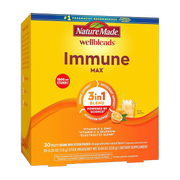 Nature Made, Wellblends ImmuneMAX Fizzy Drink Mix, 30 Stick Packs front packaging view