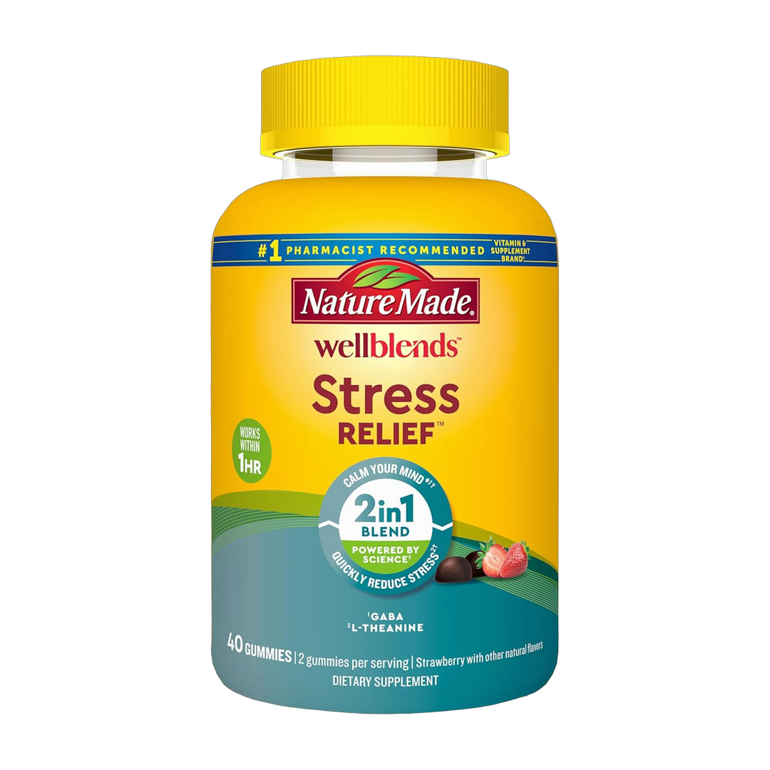 Nature Made, Wellblends, Stress Relief, Strawberry, 40 Gummies front packaging view