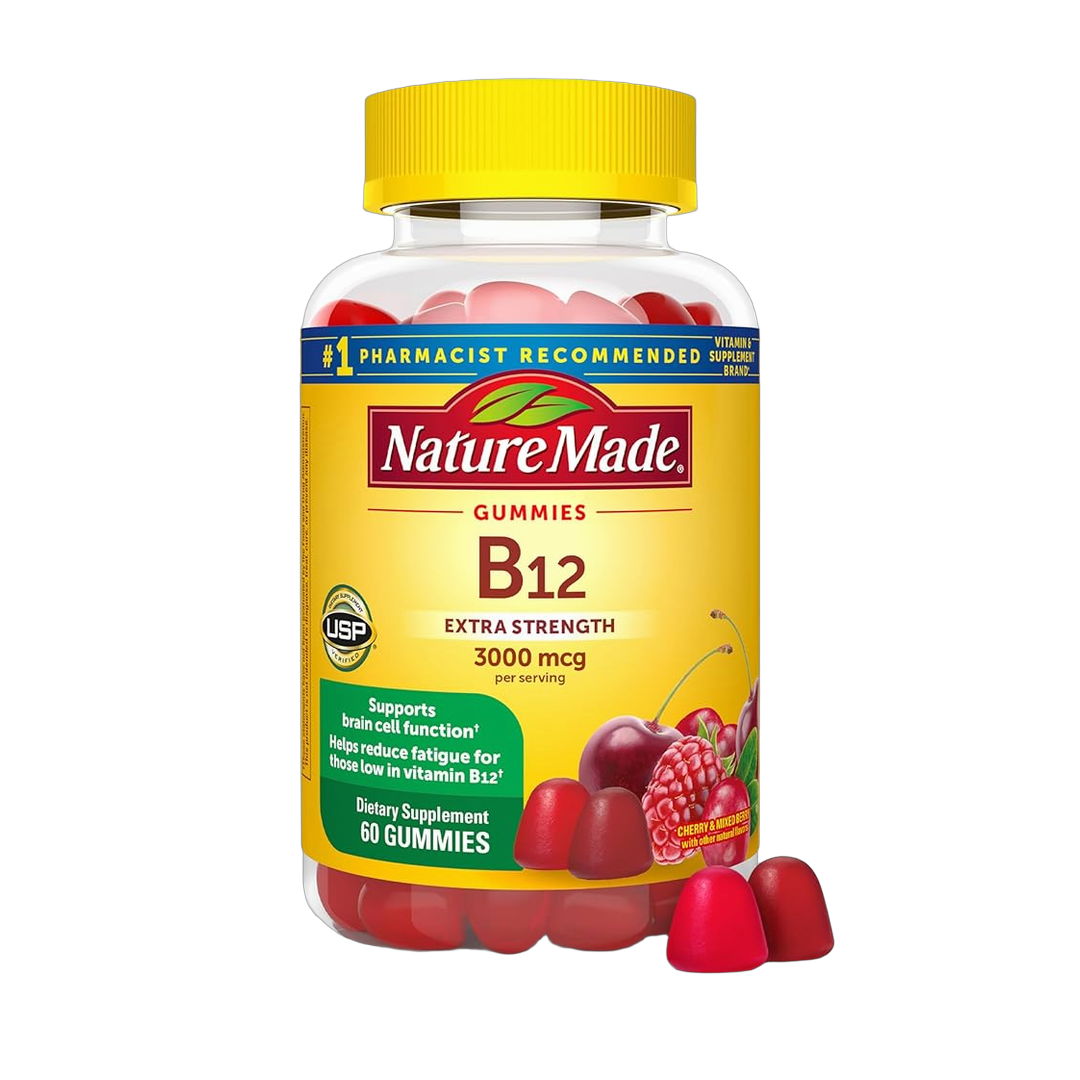 Nature Made, Extra Strength Vitamin B12, 60 Gummies front packaging view