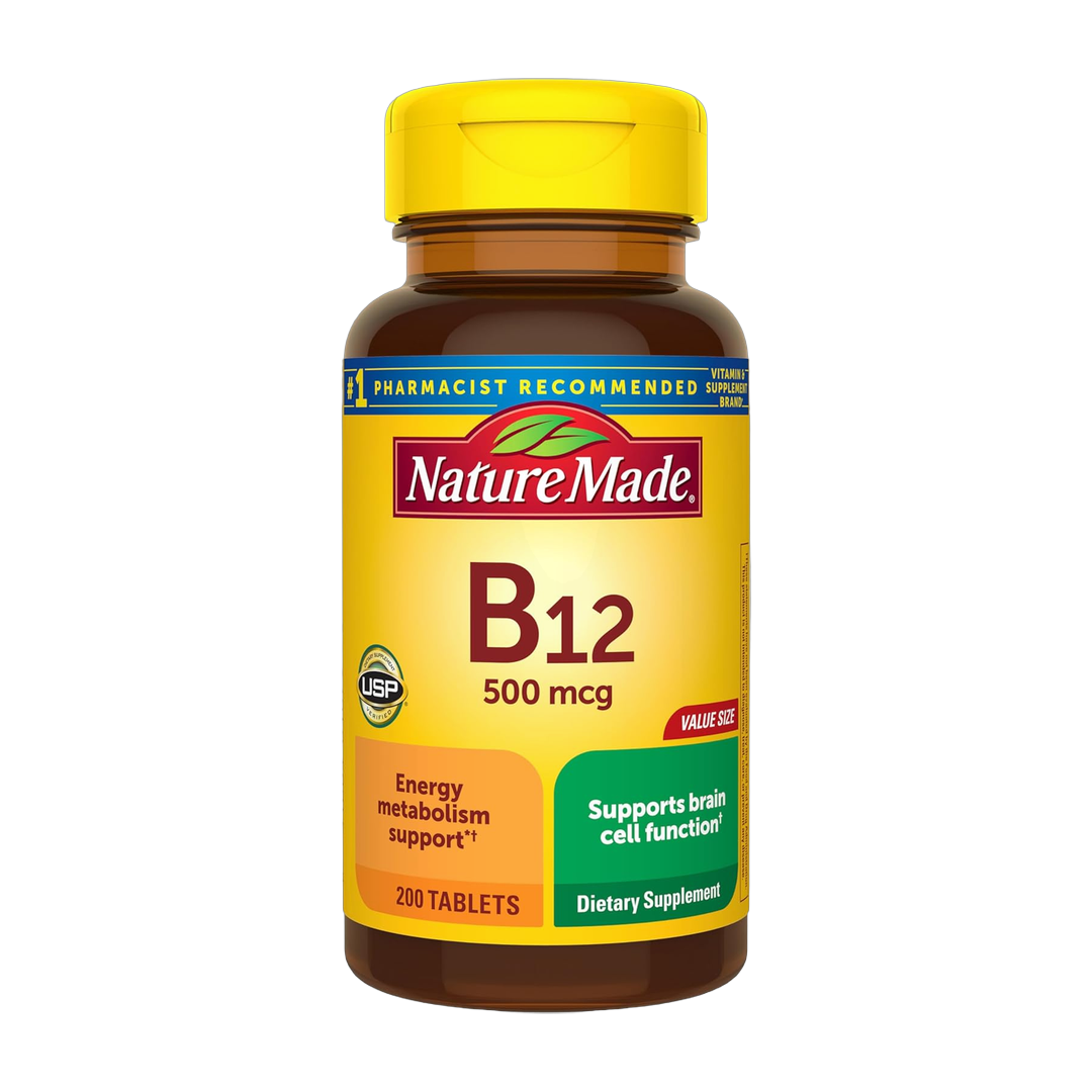 Nature Made, Vitamin B12, 500 mcg, 200 Tablets front packaging view