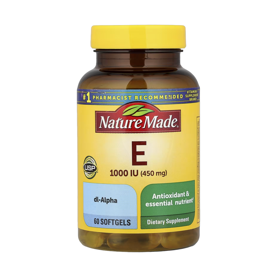 Nature Made, Vitamin E, 450 mg (1,000 IU), 60 Softgels front packaging view