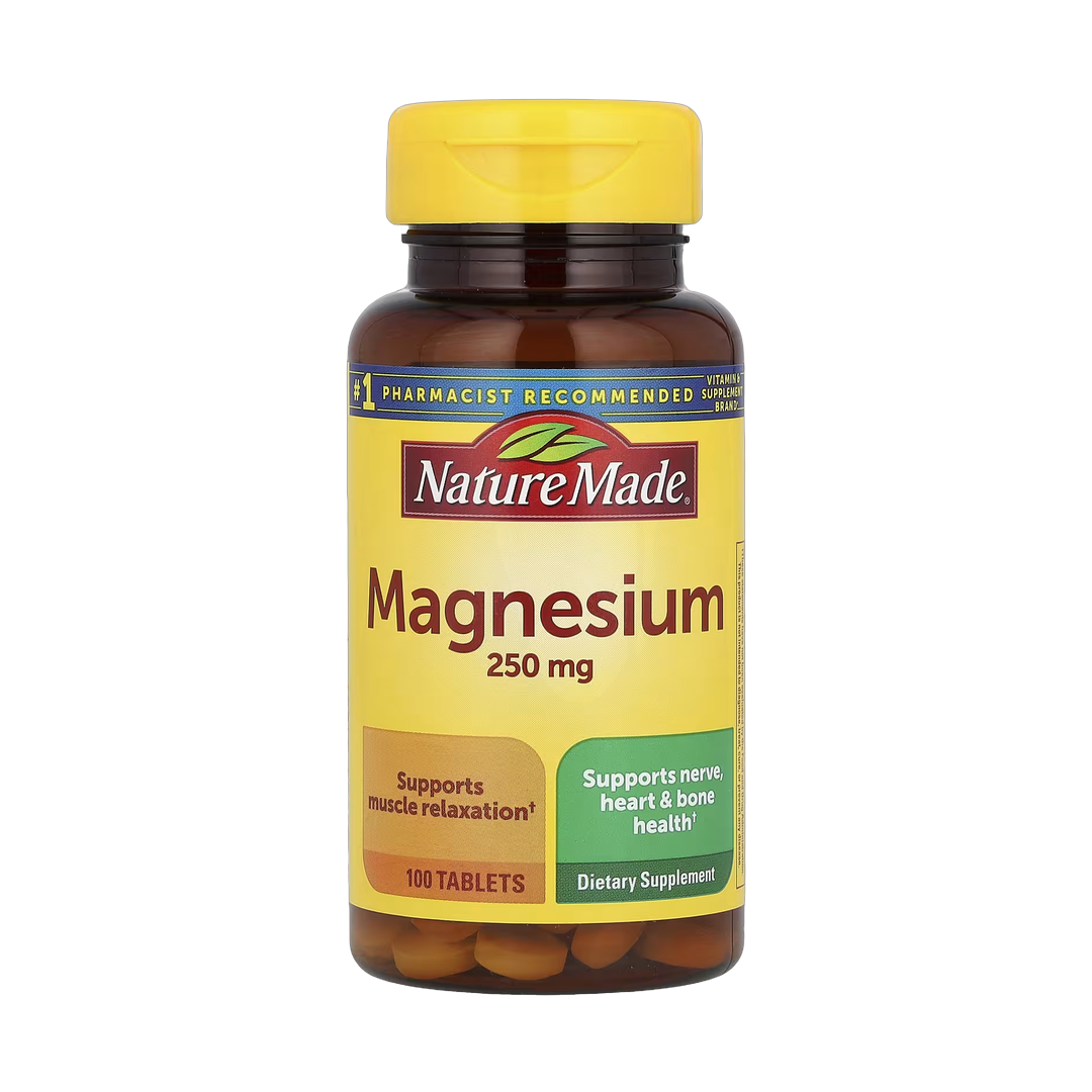 Nature Made, Magnesium, 250 mg, 100 Tablets front packaging view