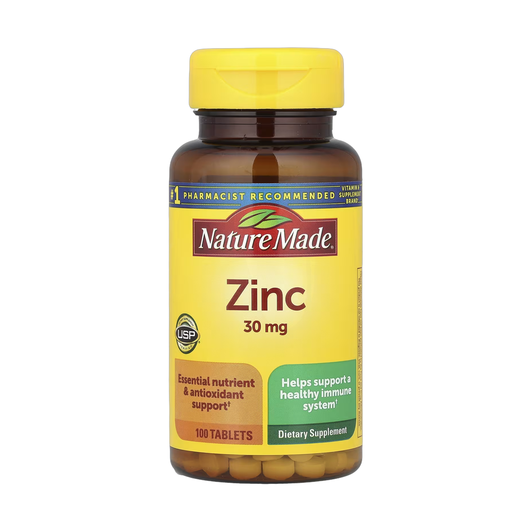 Nature Made, Zinc, 30 mg, 100 Tablets front packaging view