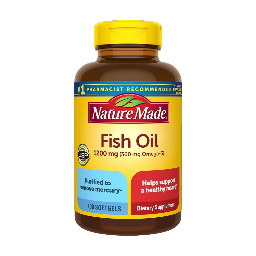 Nature Made, Fish Oil Omega-3, 1200mg, 100 Softgels front packaging view