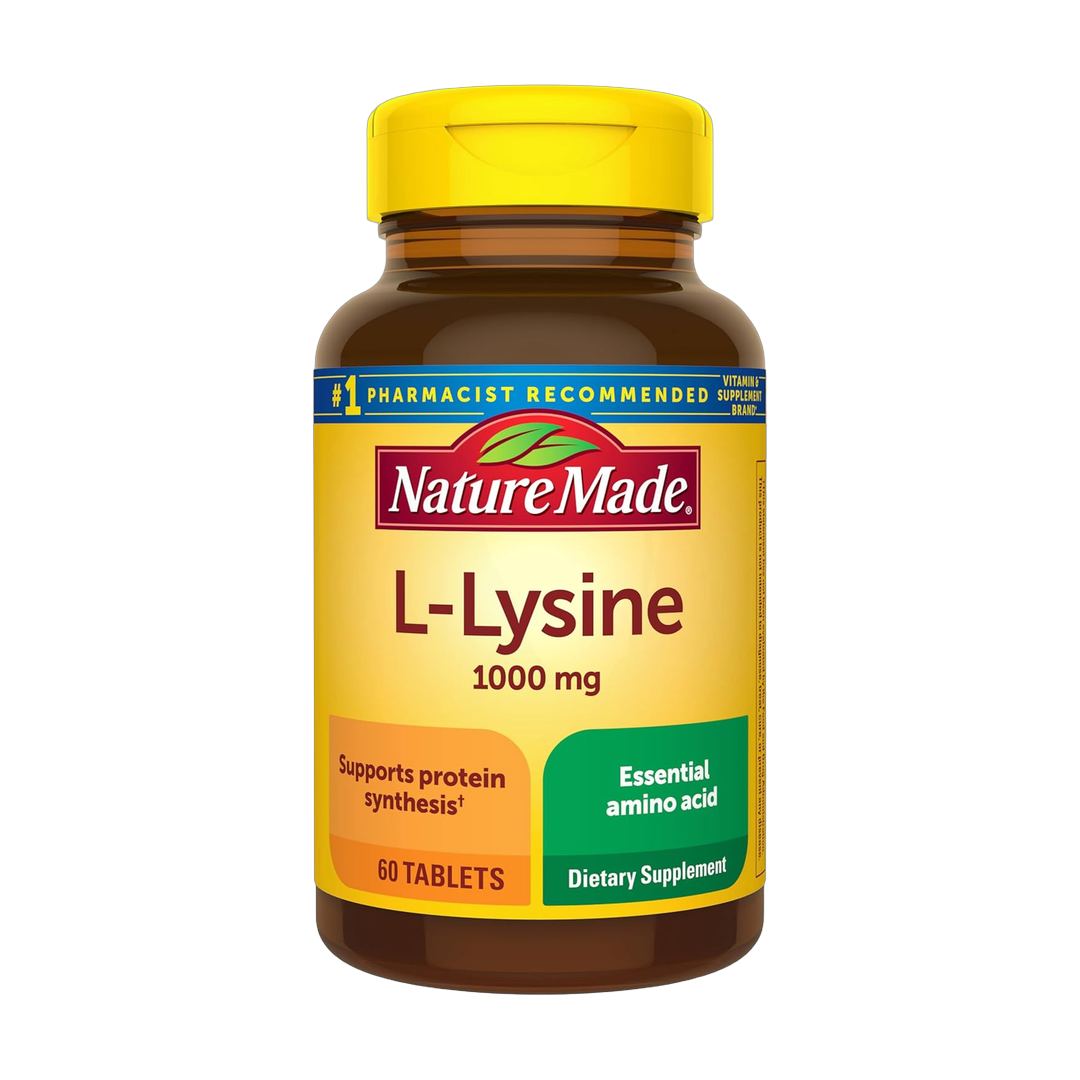 Nature Made, L-Lysine, 1000 mg, 60 Tablets front packaging view
