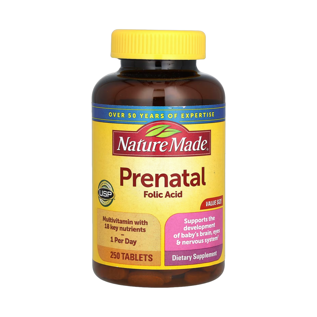 Nature Made, Prenatal Folic Acid, 250 Tablets front packaging view