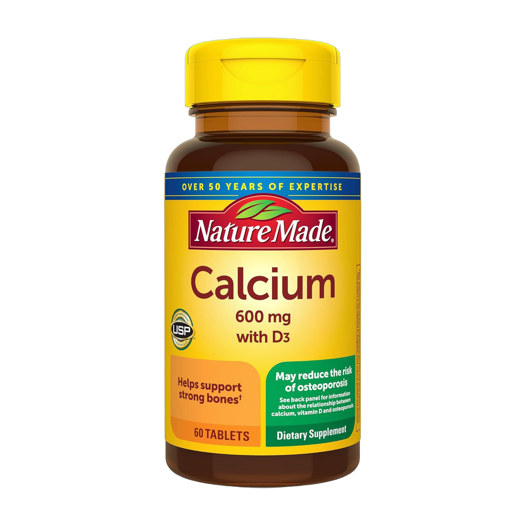 Nature Made, Calcium 600 mg with Vitamin D3, 60 Tablets front packaging view