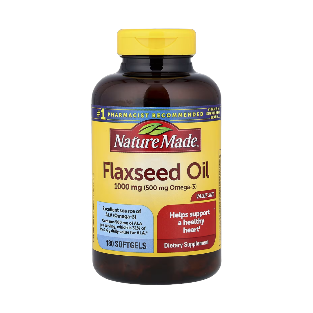 Nature Made, Flaxseed Oil, 1,000 mg, 180 Softgels front packaging view