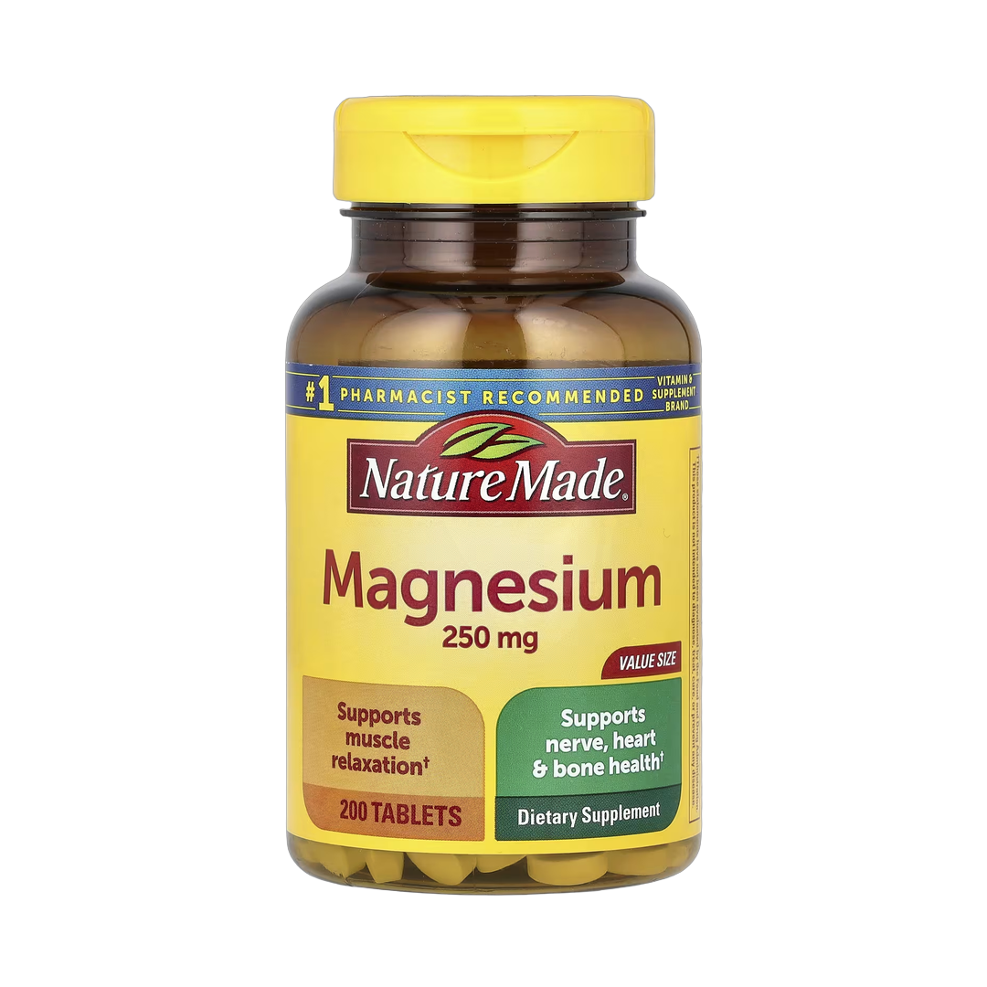 Nature Made, Magnesium, 250 mg, 200 Tablets front packaging view