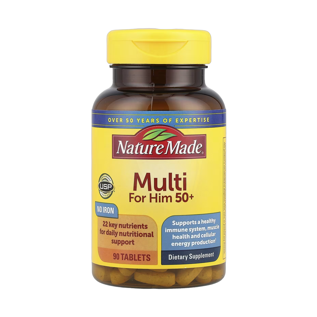 Nature Made, Multi For Him 50+, 90 Tablets front packaging view