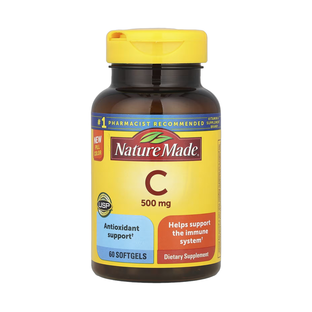 Nature Made, Vitamin C, 500 mg, 60 Softgels front packaging view