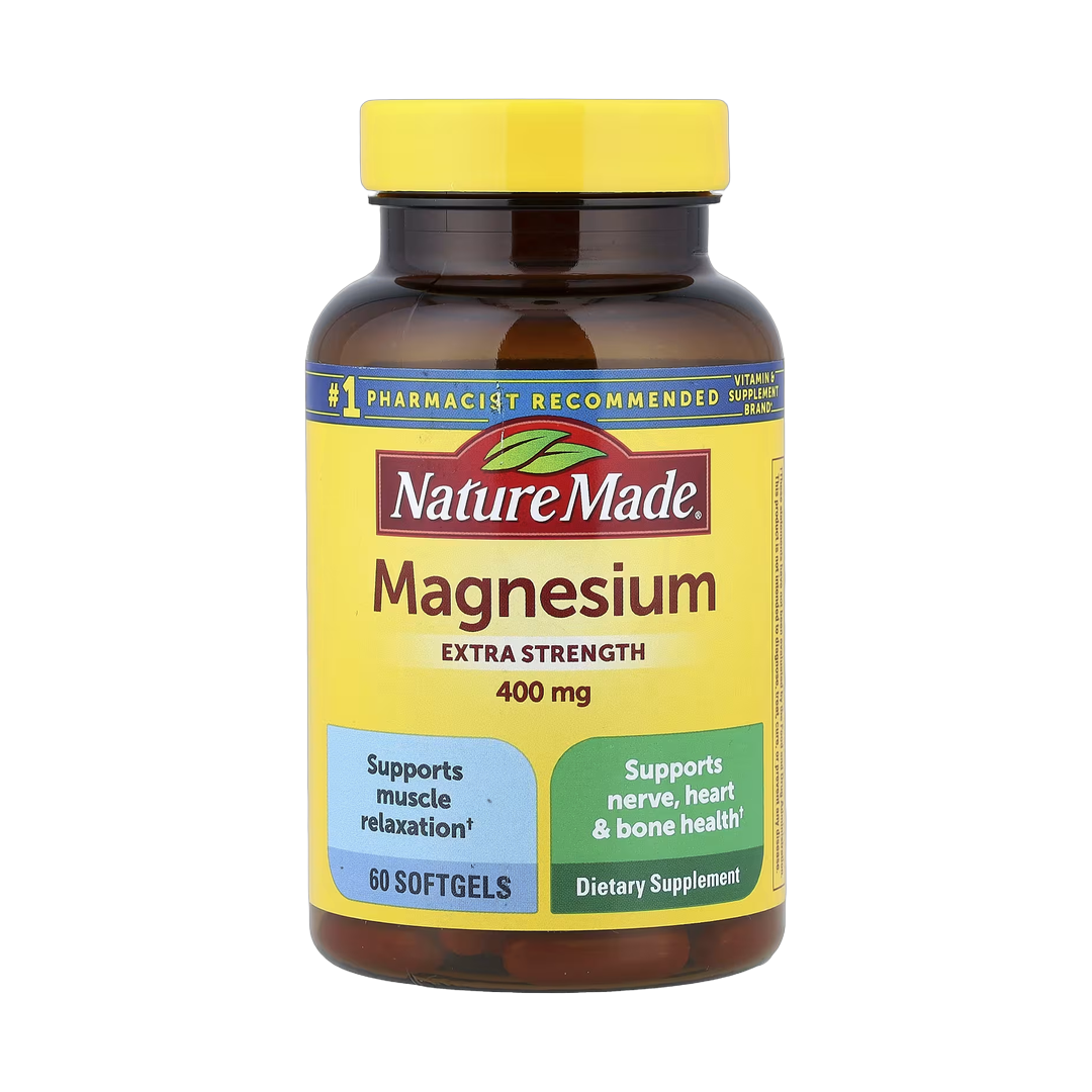 Nature Made, Magnesium, 400 mg, 60 Softgels front packaging view