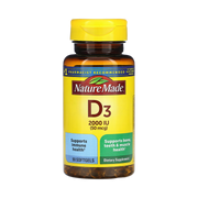 Nature Made, Vitamin D3, 50 mcg (2,000 IU), 90 Softgels front packaging view