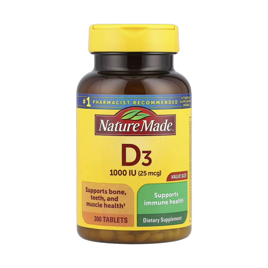 Nature Made, Vitamin D3, 25 mcg (1000 IU), 300 Tablets front packaging view