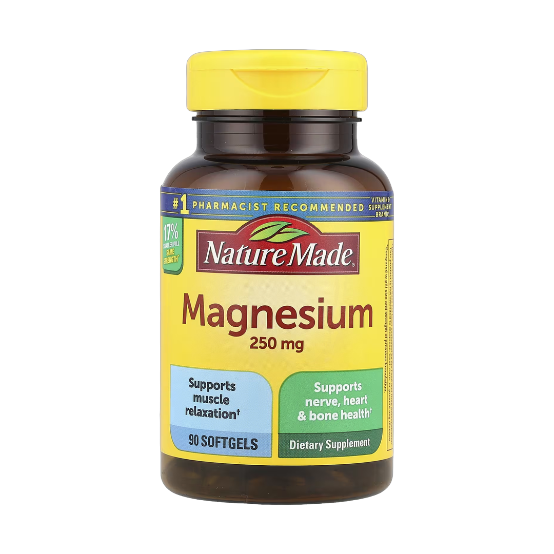 Nature Made, Magnesium, 250 mg, 90 Softgels front packaging view