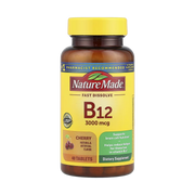 Nature Made, Vitamin B12, Fast Dissolve, Cherry, 3,000 mcg, 40 Tablets front packaging view