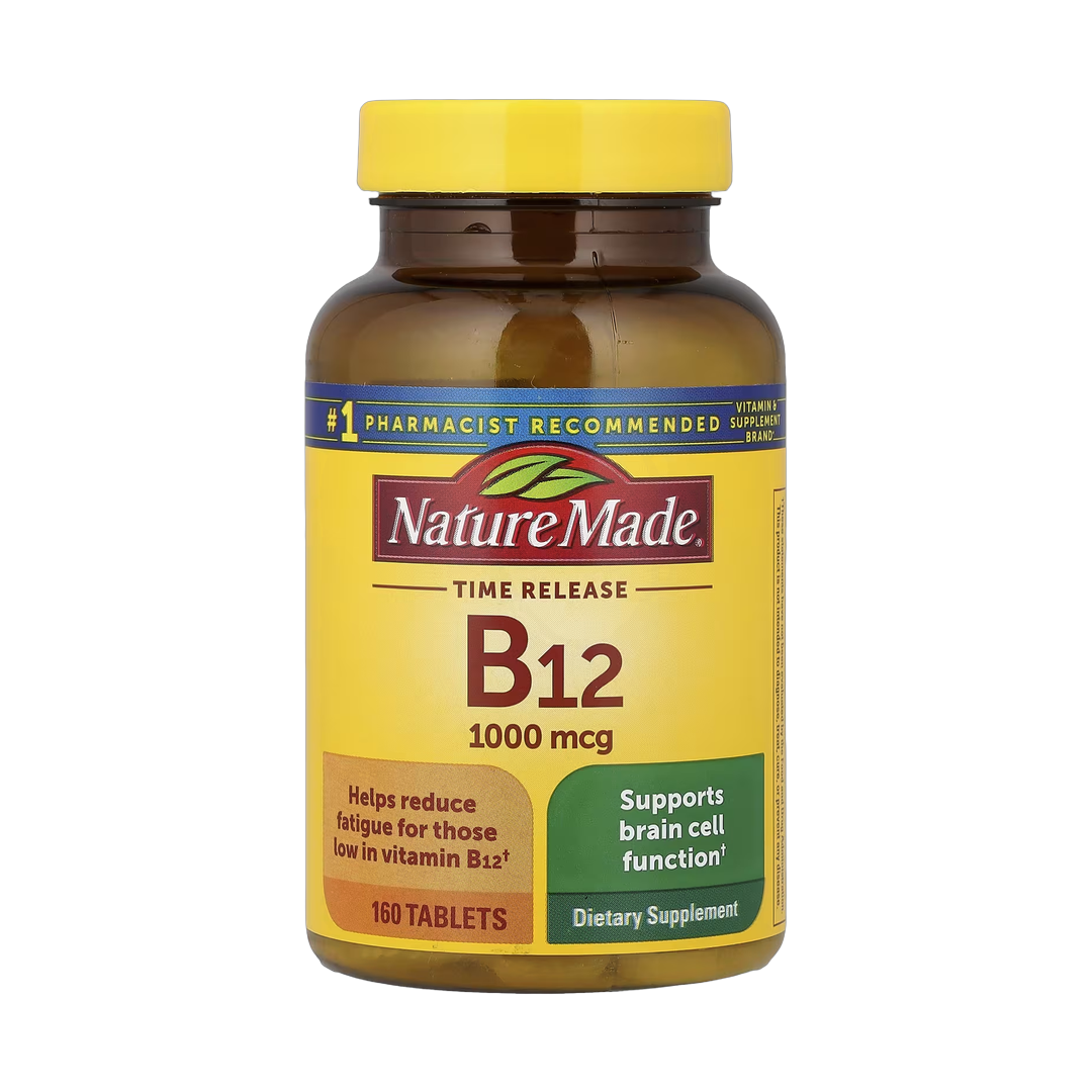 Nature Made, B12, Time Release, 1,000 mcg, 160 Tablets front packaging view