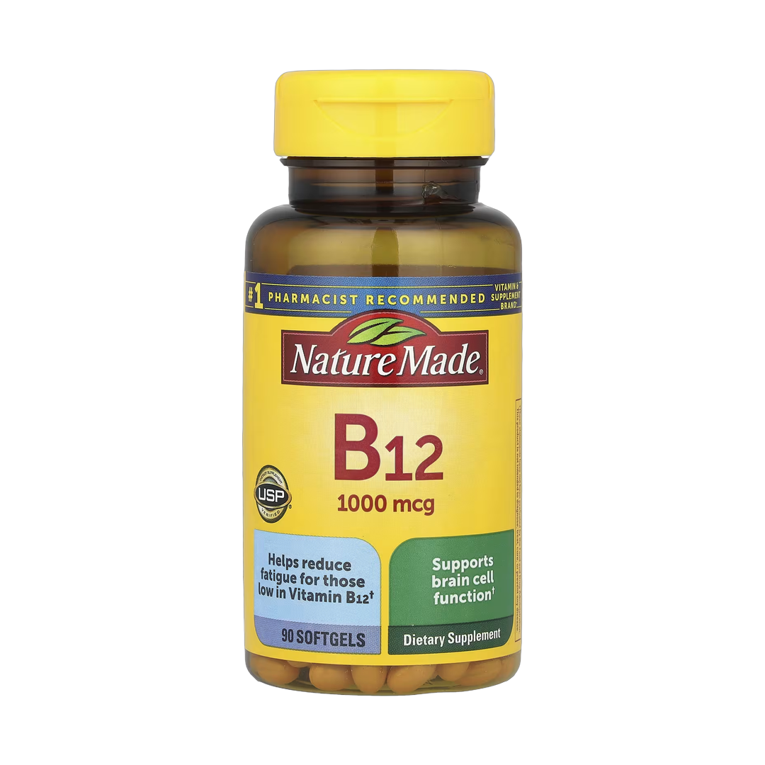 Nature Made, Vitamin B12, 1,000 mcg, 90 Softgels front packaging view
