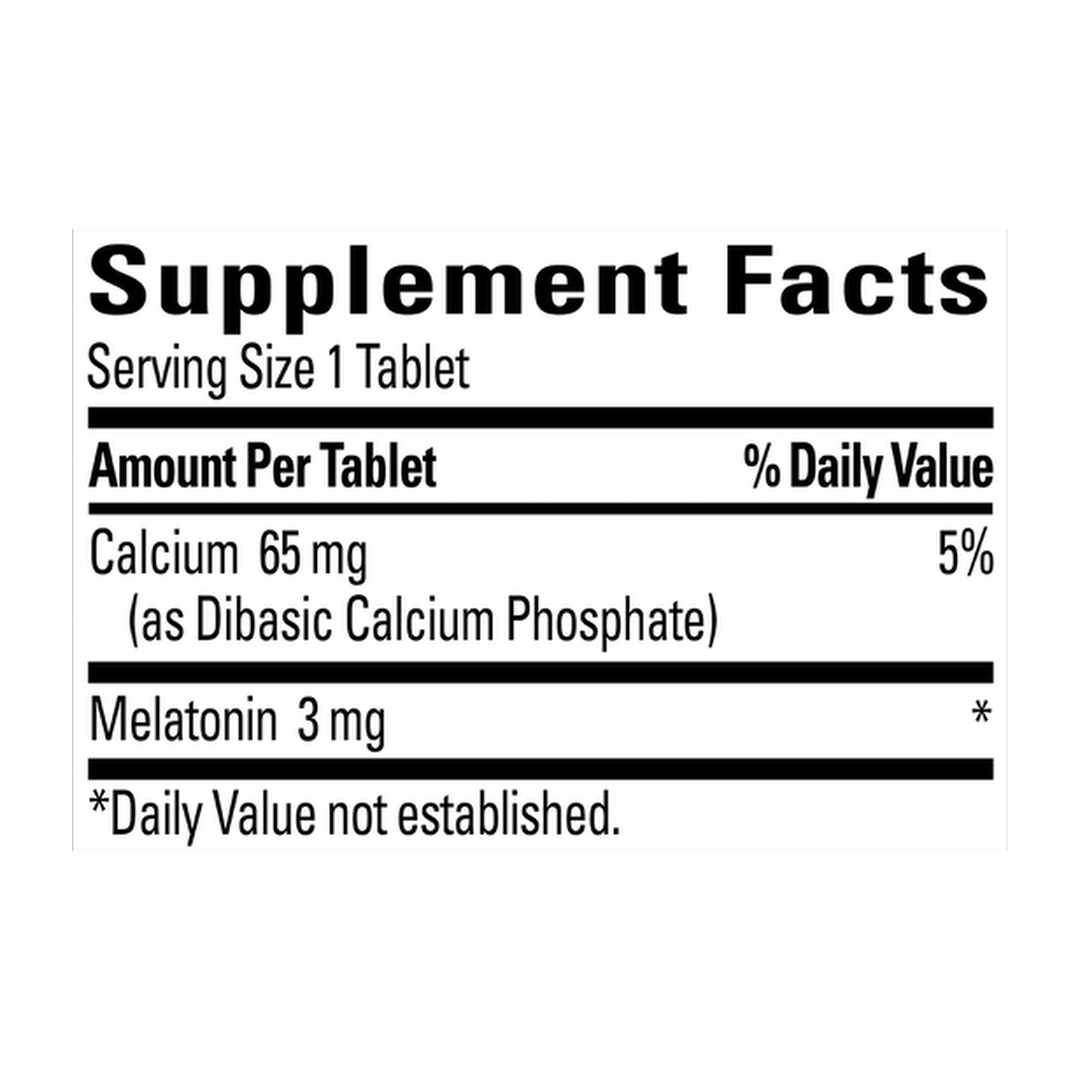 Nature Made, Melatonin, 240 Tablets supplement facts label showing ingredients, vitamins, minerals, and serving information