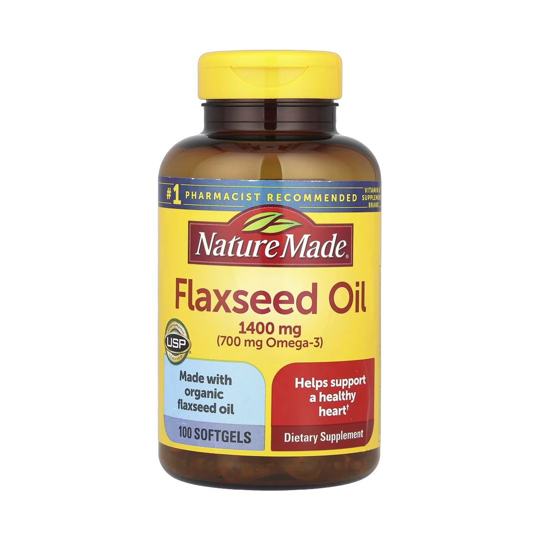 Nature Made, Flaxseed Oil, 100 Softgels front packaging view