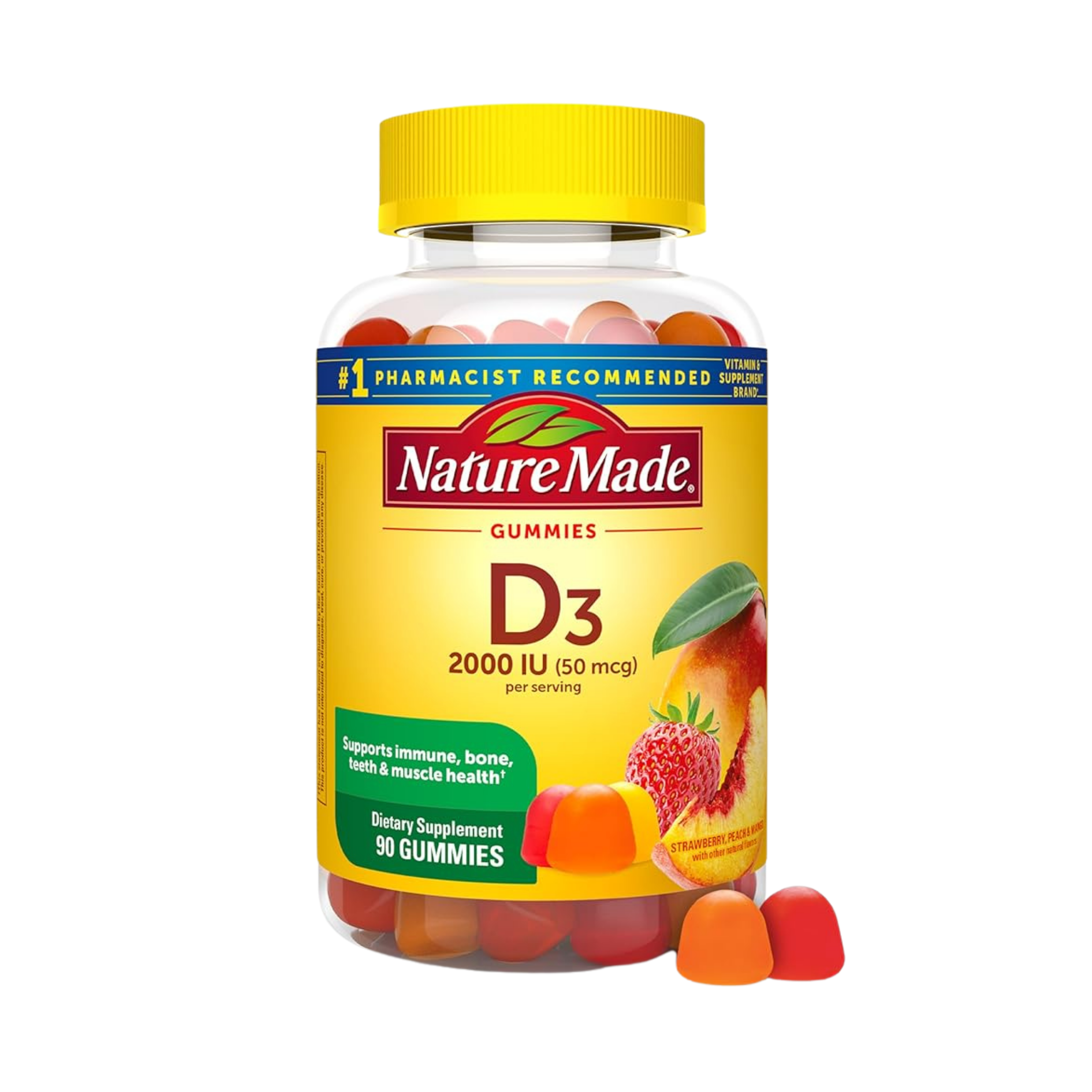 Nature Made, Vitamin D3, 90 Gummies front packaging view