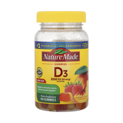 Nature Made, Vitamin D3 Gummies, Strawberry, Peach & Mango, 150 Gummies front packaging view