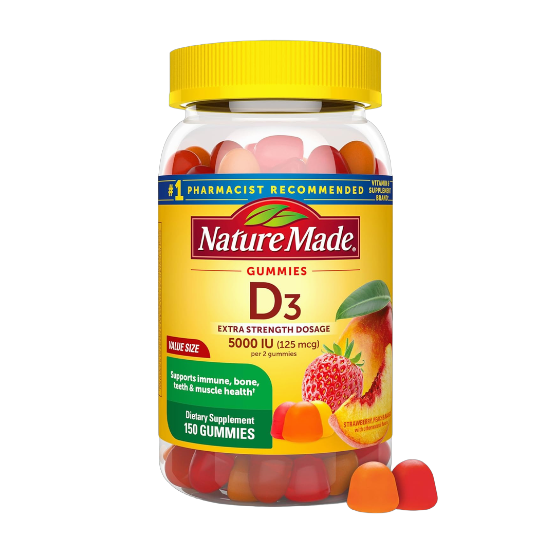 Nature Made, Vitamin D3, 5000 IU, 150 Gummies front packaging view