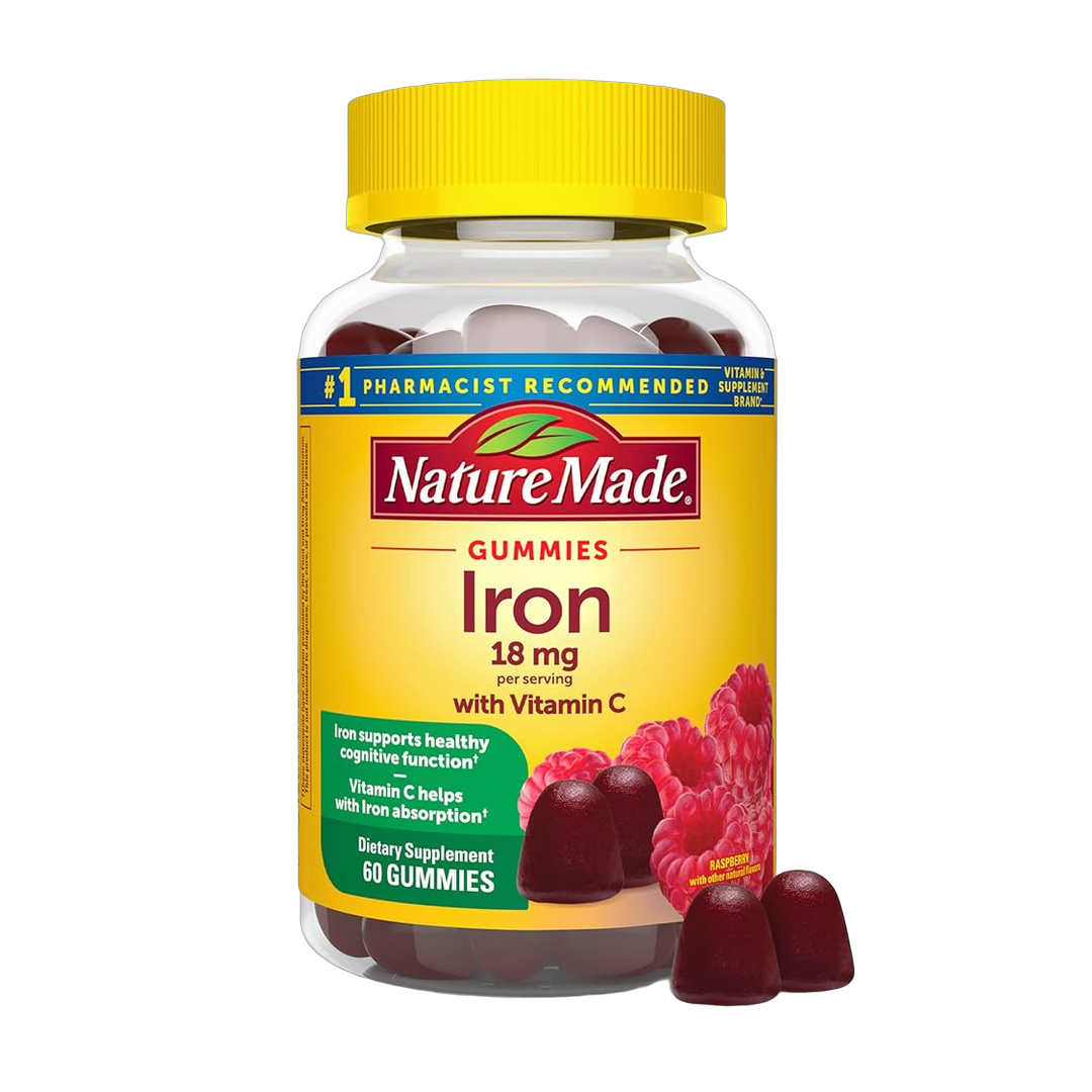 Nature Made, Iron with Vitamin C, 18 mg, 60 Gummies front packaging view