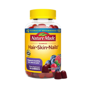 Nature Made, Hair Skin and Nails with Biotin, 2500 mcg, 90 Gummies front packaging view
