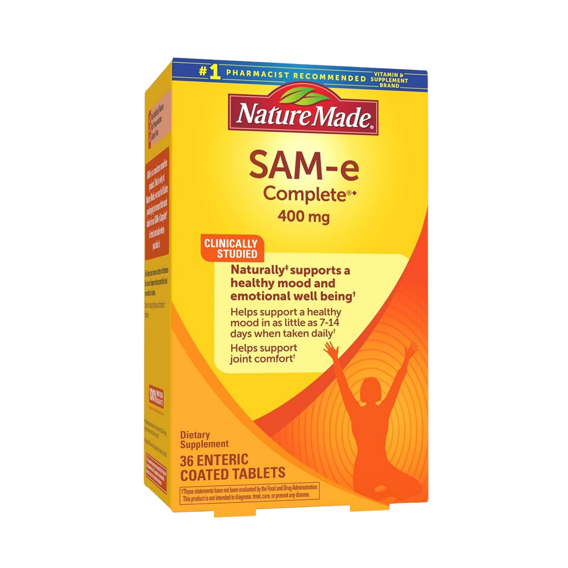 Nature Made, SAM-e Complete, 400 mg, 36 Tablets front packaging view