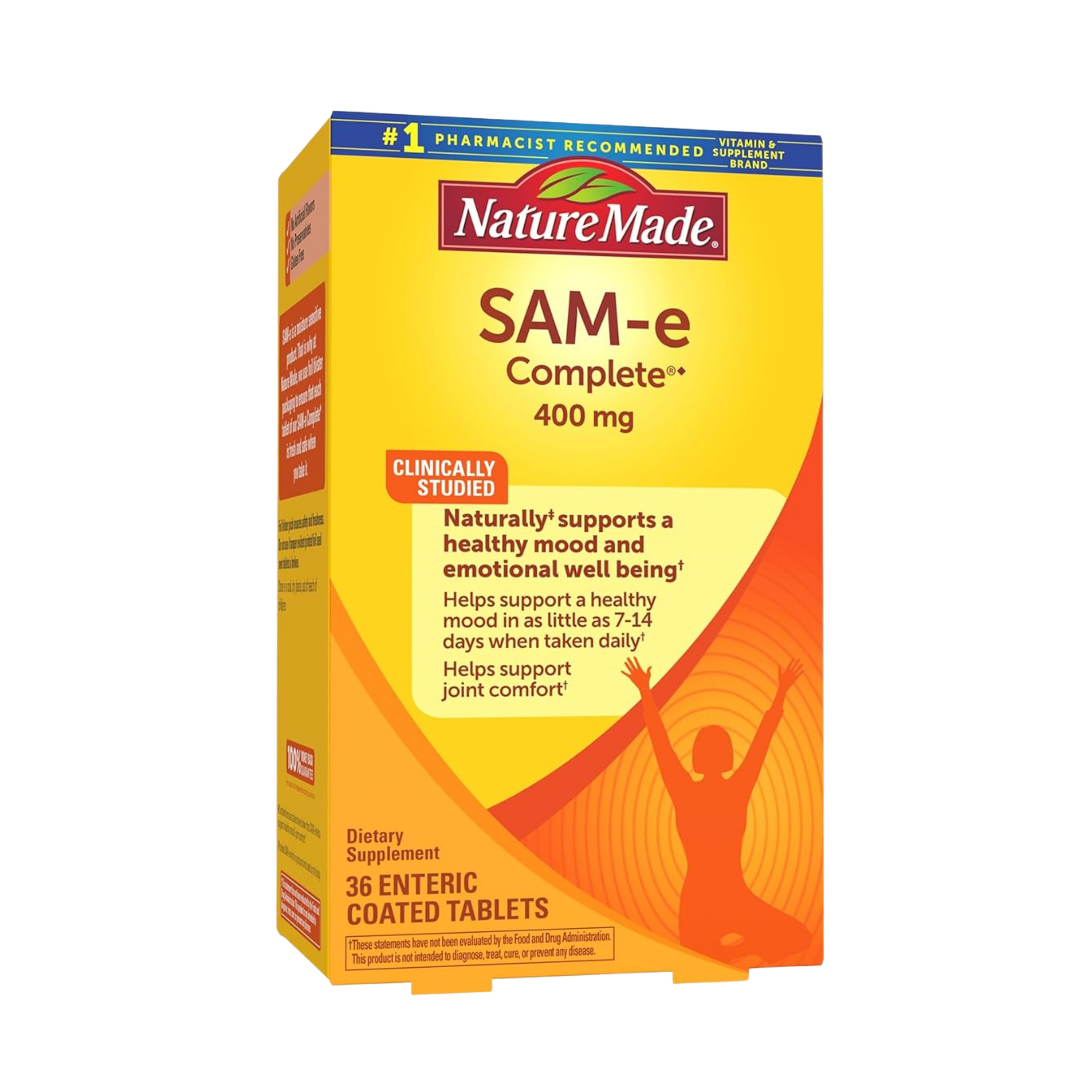 Nature Made, SAM-e Complete, 400 mg, 36 Tablets front packaging view