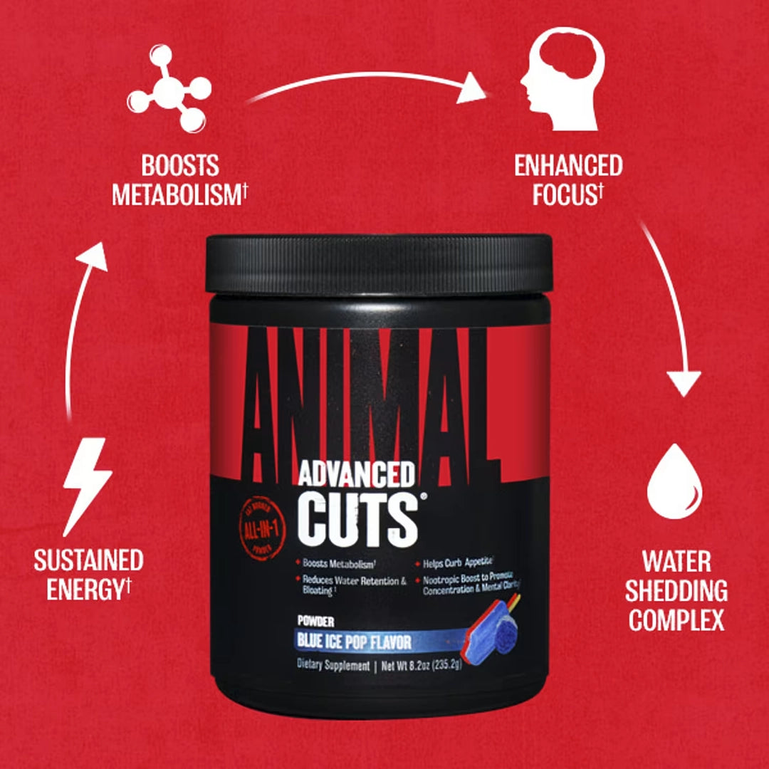 Animal, Advanced Cuts® Powder, Blue Ice Pop, 8.2 oz (235.2 g)