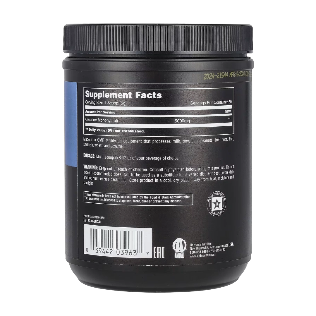 Animal, 100% Pure Creatine Monohydrate™ Powder, Unflavored, 10.58 oz (300 g)