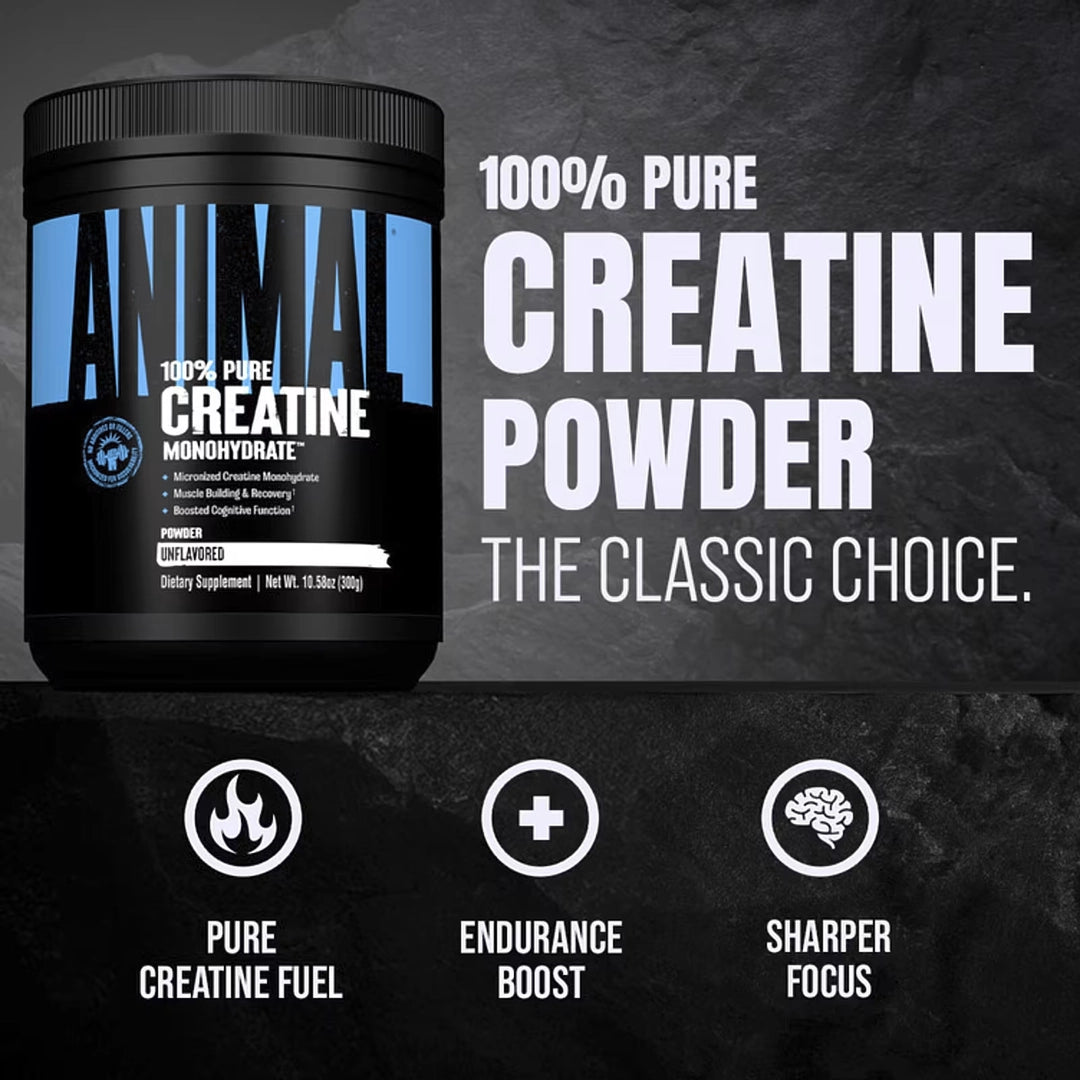 Animal, 100% Pure Creatine Monohydrate™ Powder, Unflavored, 10.58 oz (300 g)