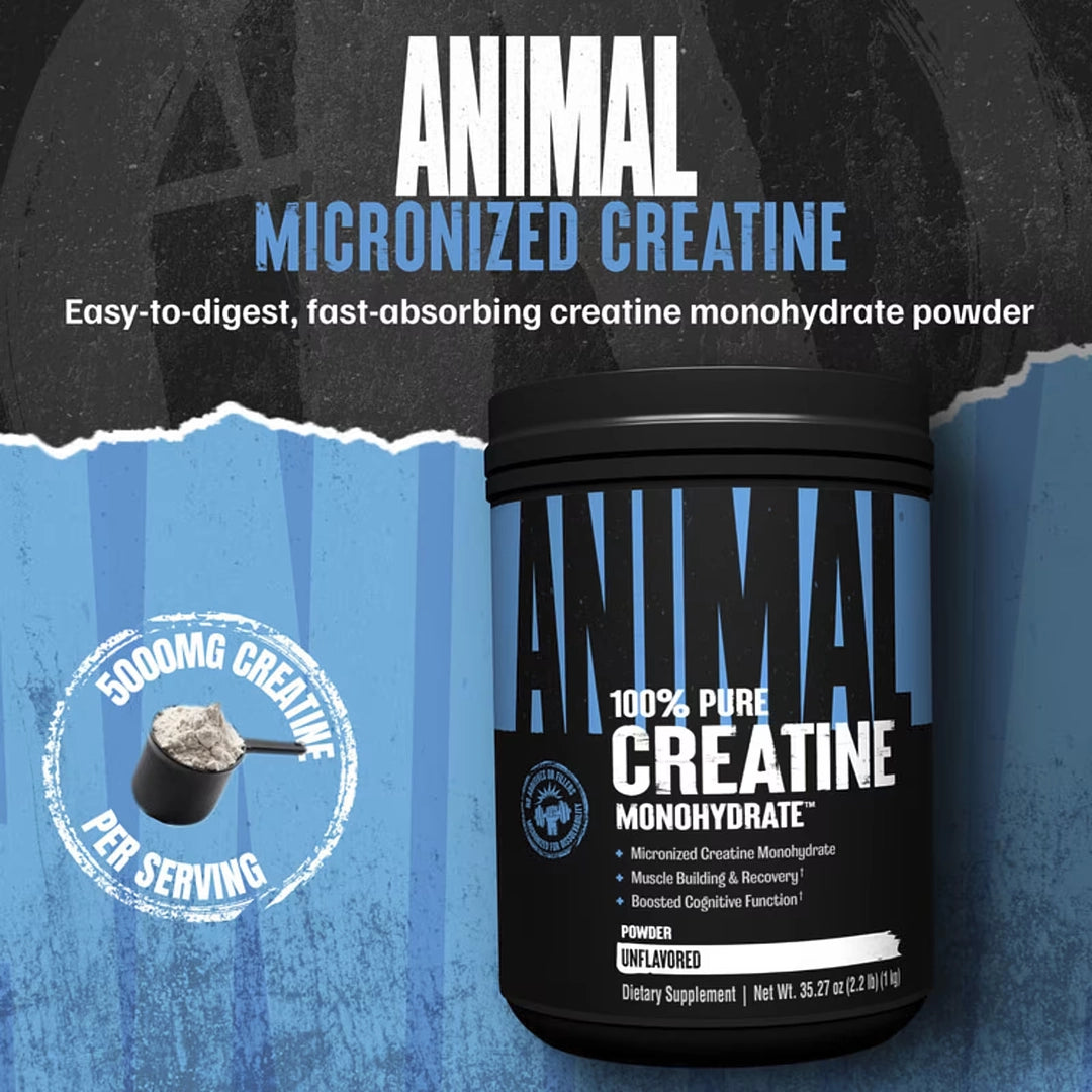 Animal, 100% Pure Creatine Monohydrate™ Powder, Unflavored, 2.2 lb (1 kg)