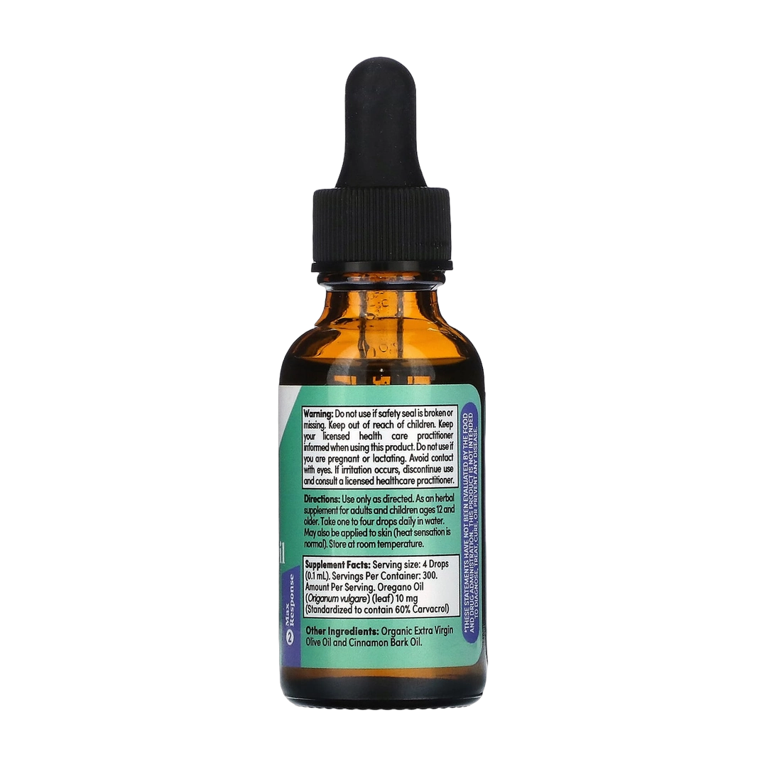 Zand, Immunity, Oregano Oil, 1 fl oz, 30 ml back packaging view