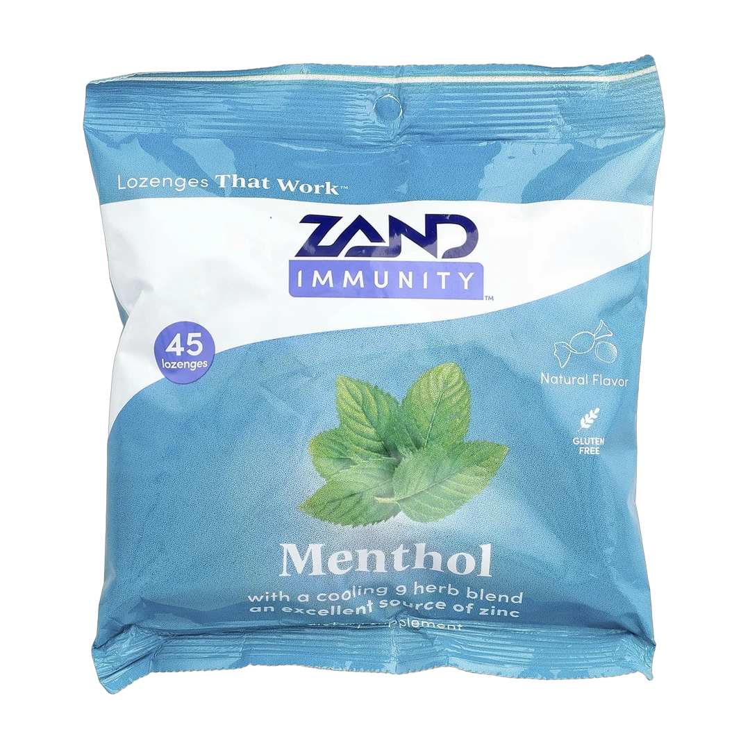 Zand, Immunity, Menthol Lozenges, 45 Lozenges front packaging view